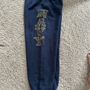 Soffe Blue Jogger Sweatpants with Camouflage Text
